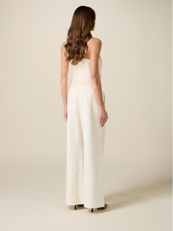 Oltre Oltre Pantaloni di tessuto P840J002431N021 Bianco Boy Fit