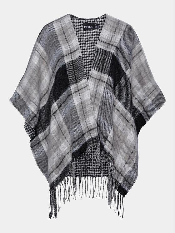 Pieces Pieces Poncho 17144441 Grigio Regular Fit
