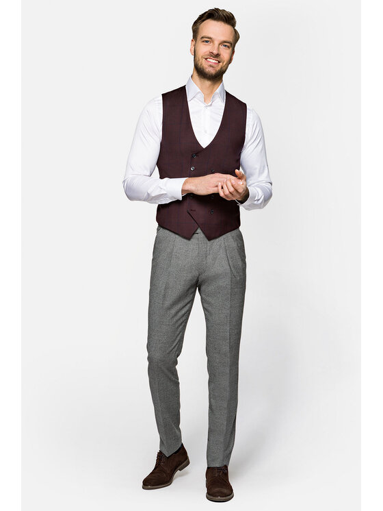 Lancerto Lancerto Kamizelka Zurich Bordowy Regular Fit