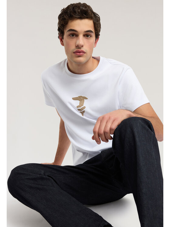 Trussardi Trussardi T-Shirt G0438000095N001 Biały Regular Fit