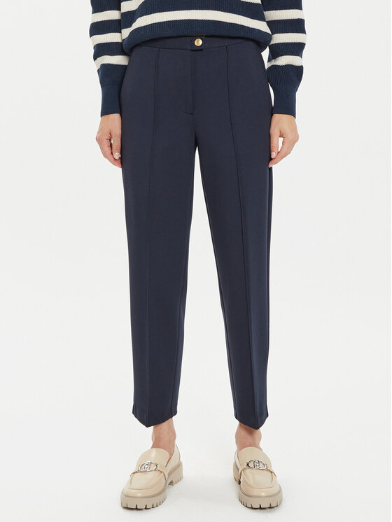 Tommy Hilfiger Bavlnené nohavice WW0WW43477 Tmavomodrá Straight Fit