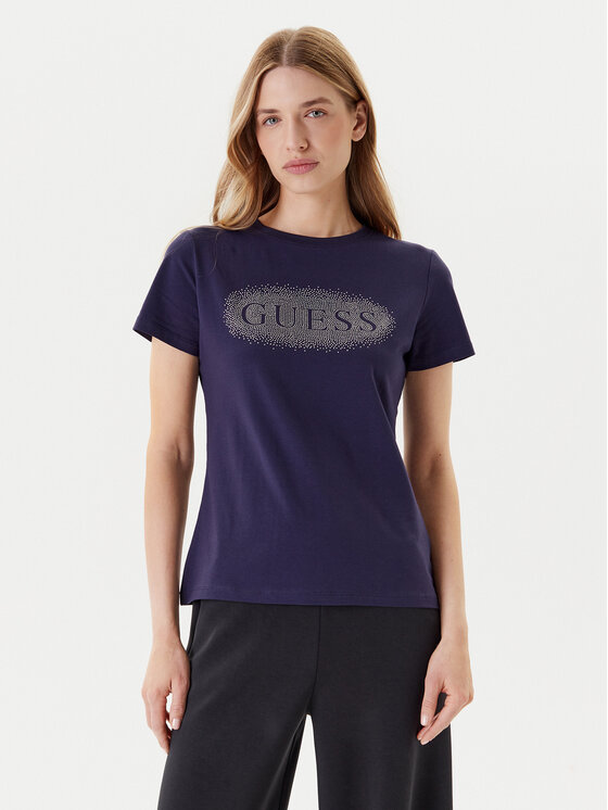 Guess Guess Tricou V5YI08 J1314 Bleumarin Regular Fit