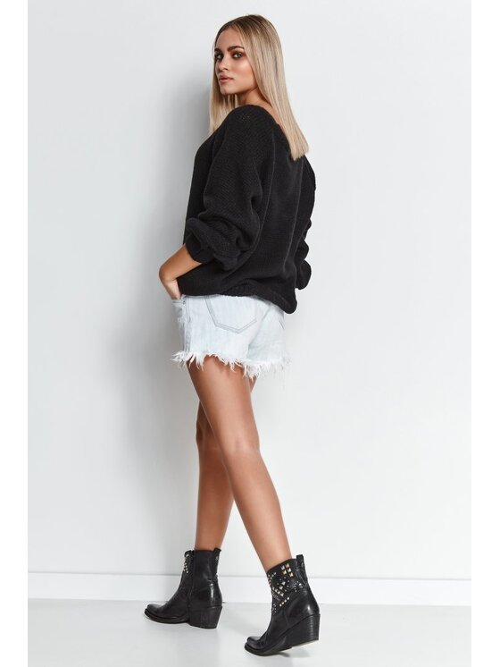 Makadamia Makadamia Sweter S114 Czarny Oversize