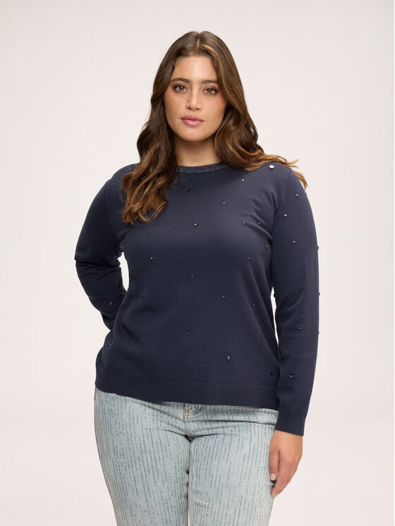 Fiorella Rubino Fiorella Rubino Sweter M444L008711N034 Niebieski Regular Fit