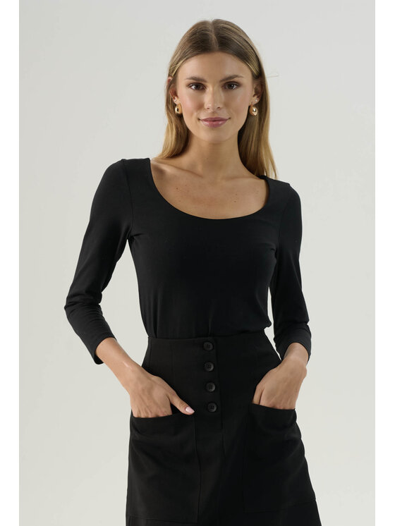 Femestage Femestage T-Shirt Femestage AB BASE TSH1580-020 Czarny Regular Fit