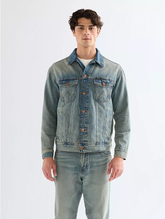 Wrangler Wrangler Kurtka jeansowa ANTI FIT JACKET Niebieski Regular Fit