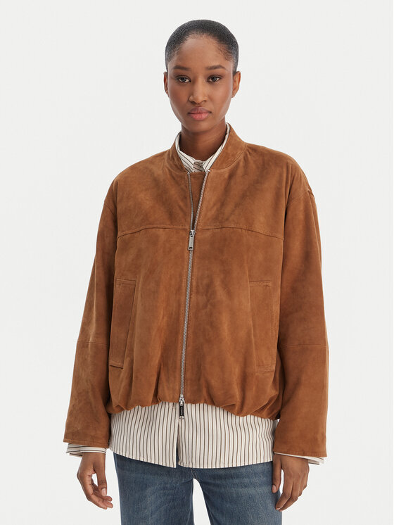 Marella Marella Giacca di pelle Orata 2613441074 Marrone Relaxed Fit