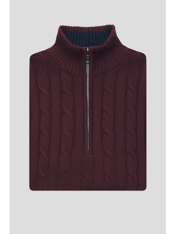 Lancerto Lancerto Sweter Vetle SW073224000088 Bordowy Regular Fit