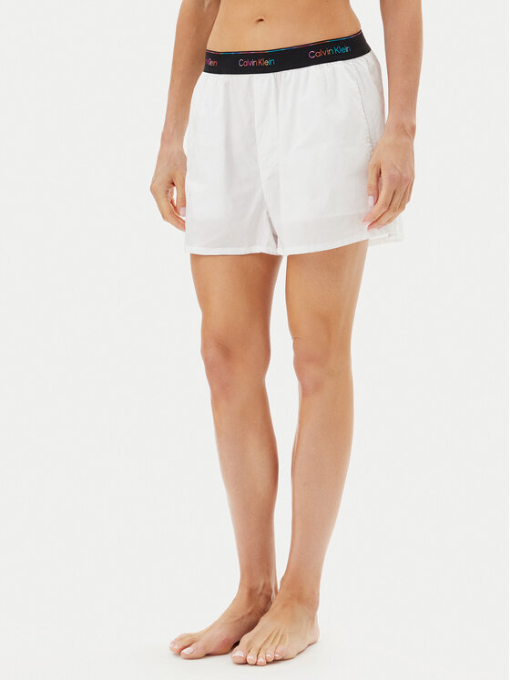 Calvin Klein Underwear Calvin Klein Underwear Pyžamové šortky LV00QS7471 Bílá Relaxed Fit