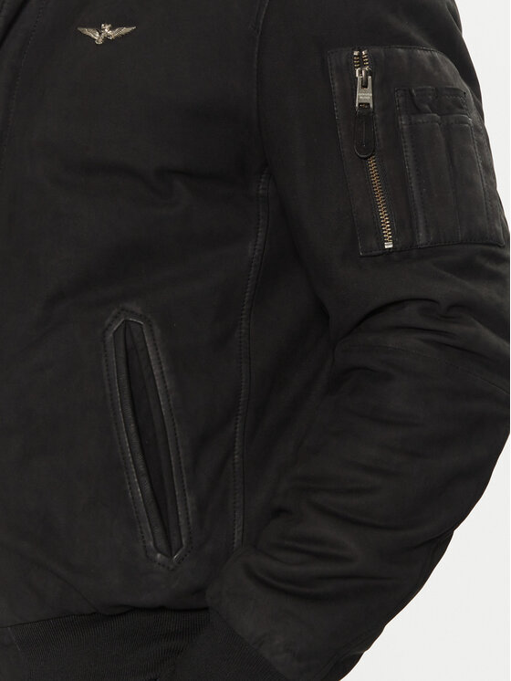 Aeronautica Militare Aeronautica Militare Kurtka z imitacji skóry 242PN948PL248 Czarny Regular Fit