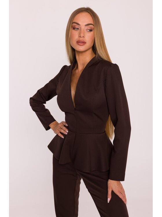 Made of Emotion Made of Emotion Kombinezon M878 Brązowy Modern Fit