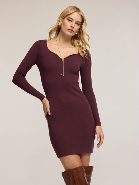 Motivi Motivi Abito da cocktail 7607W001515N0V9 Bordeaux Slim Fit