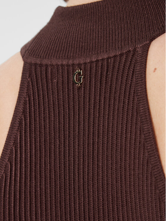 Guess Guess Úpletové šaty Janice W3RK28 Z2YJ2 Hnědá Slim Fit