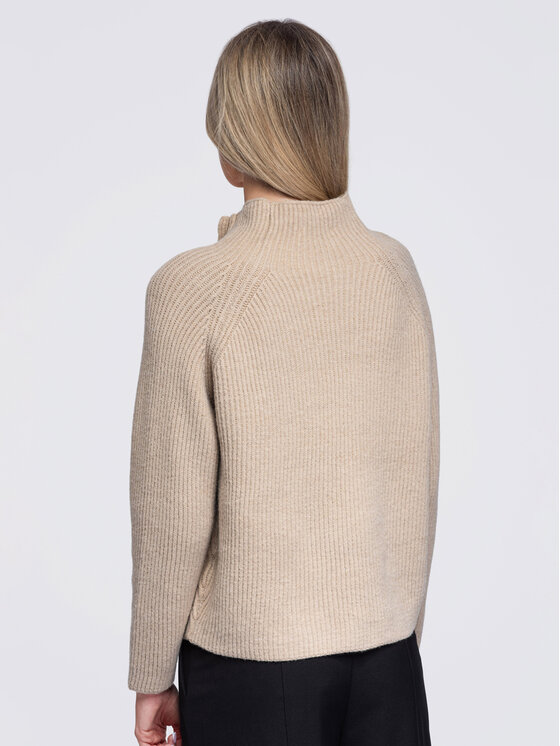 Ombre Ombre Sweter OW-SW-E0014 Beżowy Regular Fit