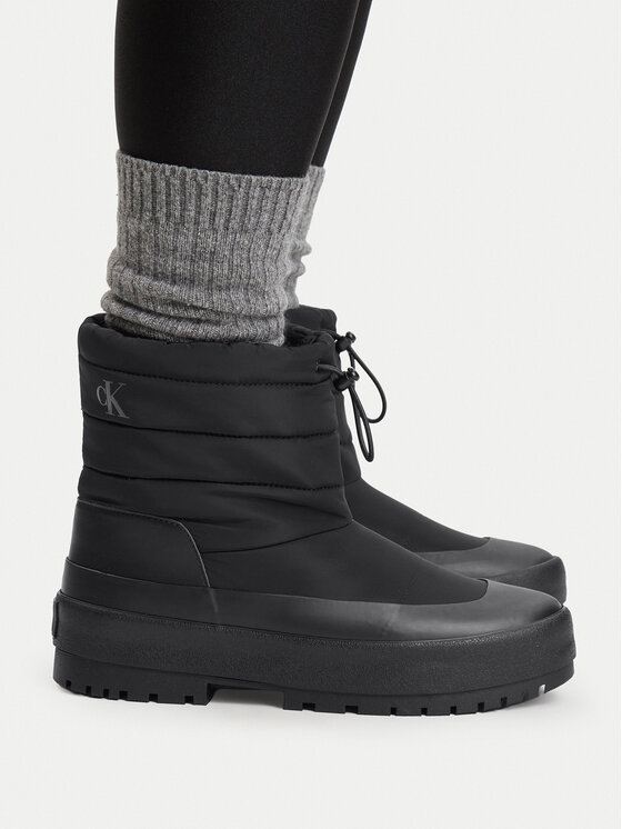Calvin Klein Čizme za snijeg Vulc Flatform Snowboot Nyl HW0HW03245 Crna