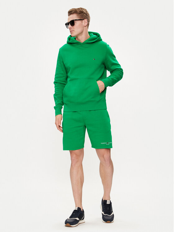 Tommy Hilfiger Tommy Hilfiger Szorty sportowe Logo MW0MW34201 Zielony Regular Fit