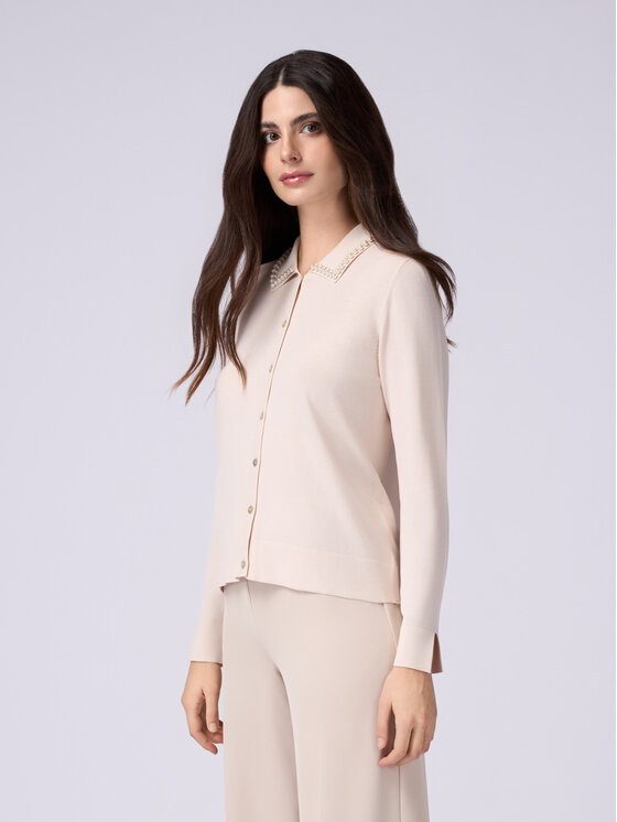 Oltre Oltre Kardigan M108J004834N002 Écru Regular Fit