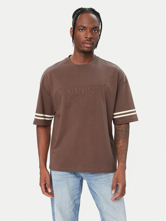 Guess Guess Тишърт Z6YI18 K5005 Кафяв Regular Fit