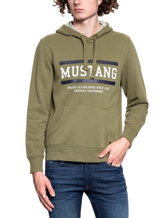 Mustang Mustang Felpa BENNET H LOGO Verde Regular Fit