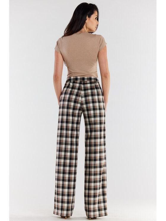 Awama Awama Spodnie damskie A493 Brązowy Basic Fit