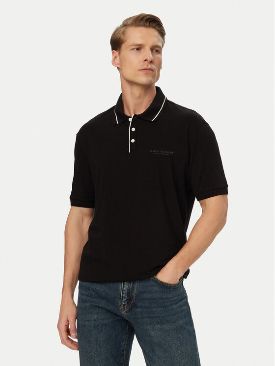 Armani Exchange Armani Exchange Polo marškinėliai XM001557 AF10363 UC001 Juoda Regular Fit