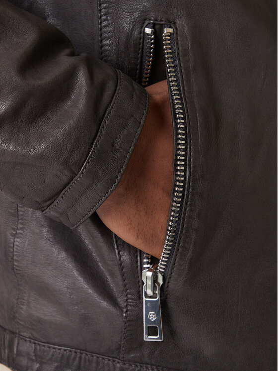 Milestone Milestone Кожено яке Oliverio 611099 60770 Сив Regular Fit