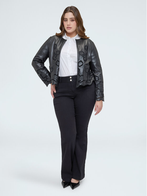 Fiorella Rubino Fiorella Rubino Kurtka z imitacji skóry R333T101323N033 Czarny Boxy Fit
