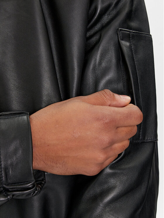 Calvin Klein Calvin Klein Odinė striukė Hero K10K112372 Juoda Regular Fit