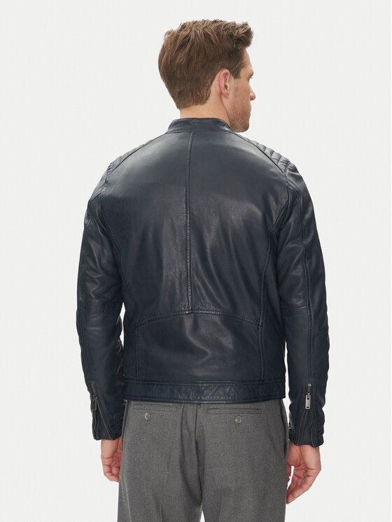 Serge Pariente Serge Pariente Lederjacke Alon Dunkelblau Regular Fit