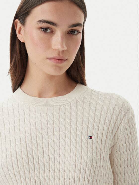 Tommy Hilfiger Tommy Hilfiger Svetr WW0WW44993 Écru Regular Fit