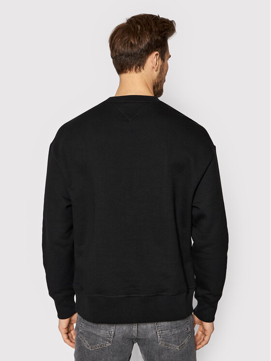 Tommy Jeans Tommy Jeans Džemperis Seasonal Straight Logo Crew DM0DM12380 Juoda Relaxed Fit