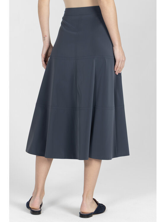 Deni Cler Milano Deni Cler Milano Spódnica midi W-DC-7009-F2-B3-59-1 Granatowy A-Line Fit