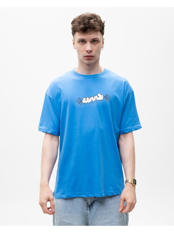 MyStars MyStars T-Shirt Koszulka Z Krótkim Rękawem Męska Niebieska MyStars Too Cool Miś L Niebieski Regular Fit