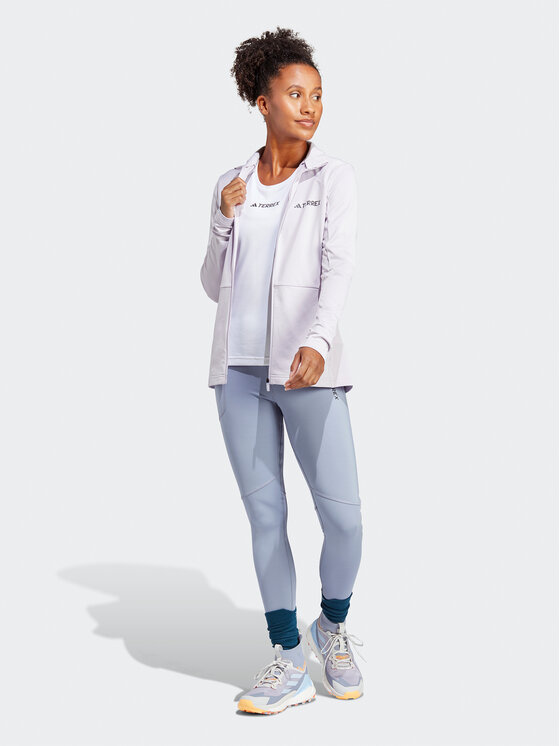 adidas adidas Флісовий реглан Terrex Multi Full-Zip Fleece Jacket HN5461 Фіолетовий Slim Fit