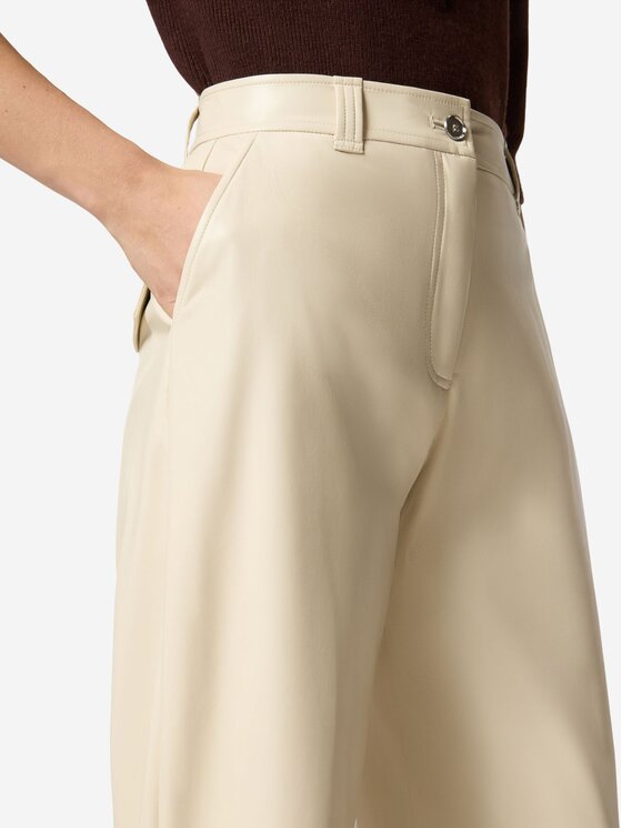 PINKO PINKO Jazdecké nohavice Pantaloni balloon effetto pelle soft touch Béžová Regular Fit