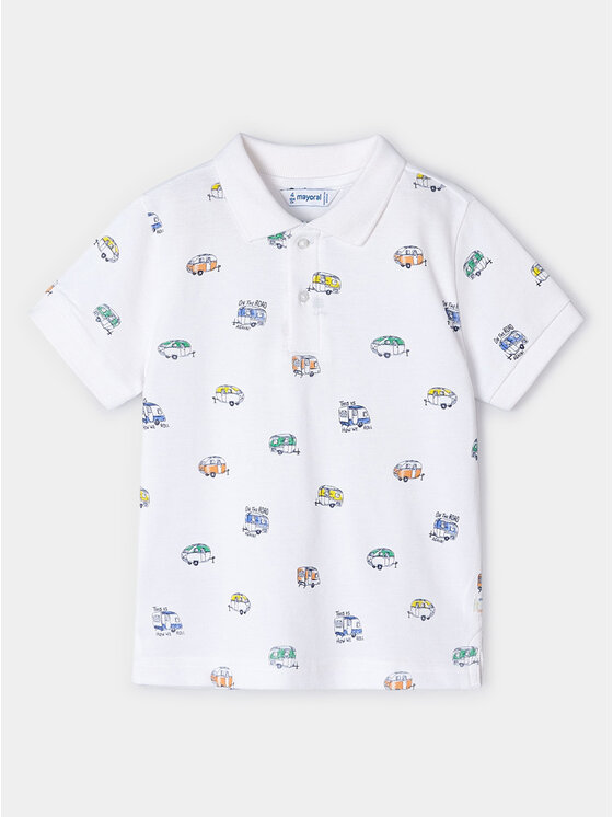 Mayoral Mayoral Polo 3107 Biały Regular Fit