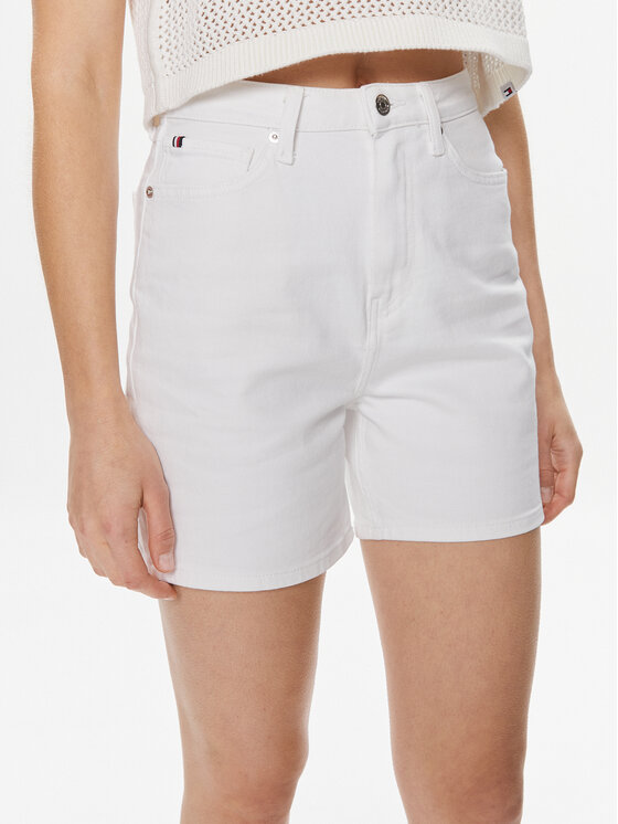 Tommy Hilfiger Džínsové šortky WW0WW41321 Biela Regular Fit