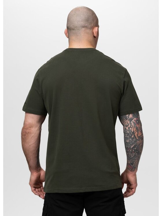PITBULL PITBULL T-Shirt USA CAL Zielony ciemny Regular Fit