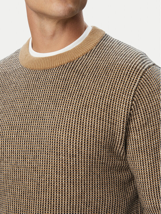 Calvin Klein Calvin Klein Sweter LV04LH310G Brązowy Regular Fit