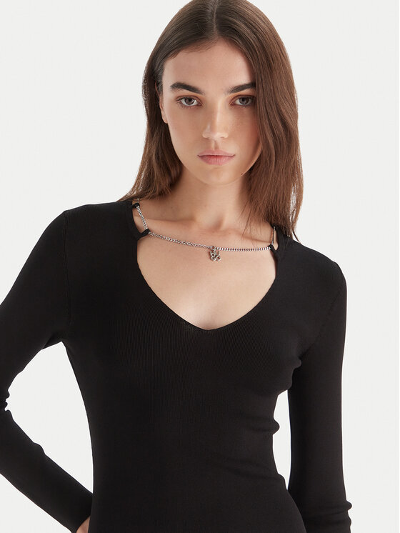 HUGO HUGO Úpletové šaty Sibery 50548244 Čierna Slim Fit