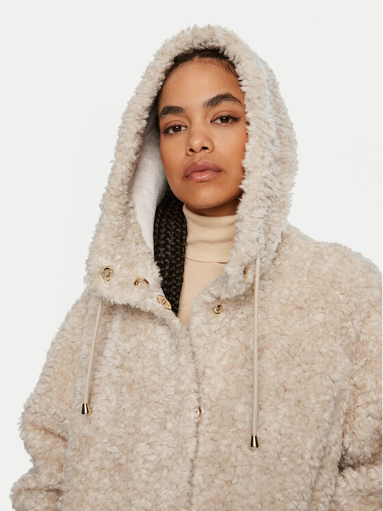 Luisa Spagnoli Luisa Spagnoli Kożuch Serra 541290 Beżowy Oversize