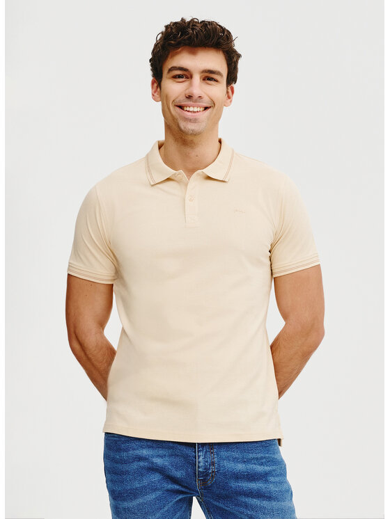 Pako Lorente Pako Lorente Polo P25SF-TX-004 Beżowy Classic Fit