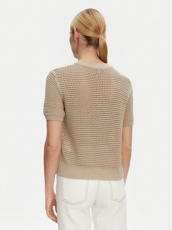 Tommy Hilfiger Tommy Hilfiger Sveter Pointelle WW0WW45950 Béžová Regular Fit