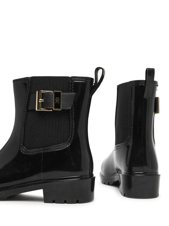 Tommy Hilfiger Tommy Hilfiger Gummistiefel Th Buckle Glossy Ankle Rain Boot FW0FW09543 Schwarz