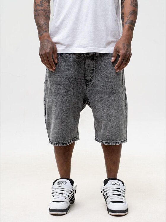 Jigga Wear Jigga Wear Szorty jeansowe Szerokie luźne za duże bagy palmy zachód 130780 Szary Baggy Fit