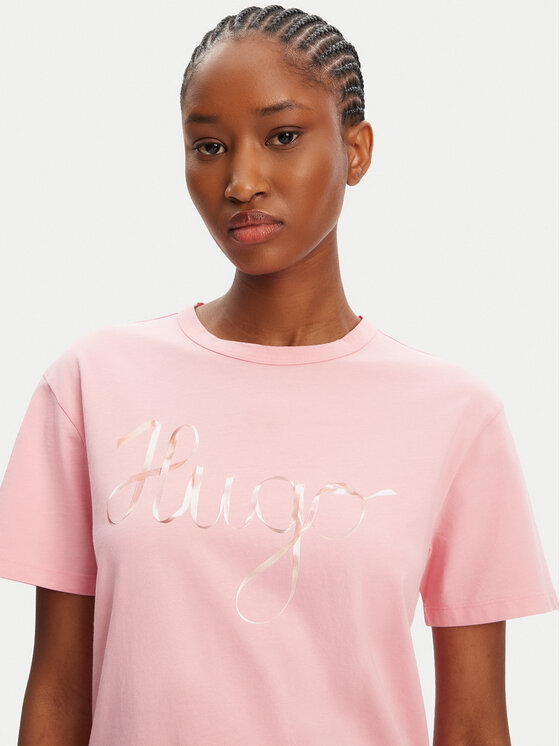 HUGO HUGO Футболка Damacia_5 50544868 Рожевий Regular Fit