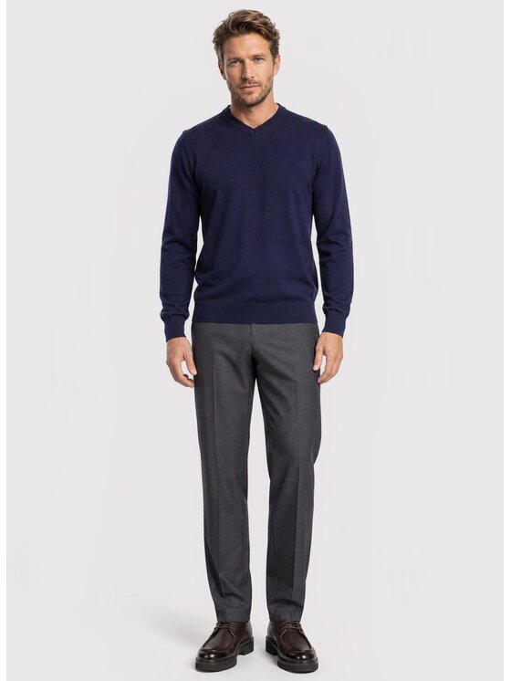 Pako Lorente Pako Lorente Sweter P26WN-2X-010 Granatowy Straight Fit