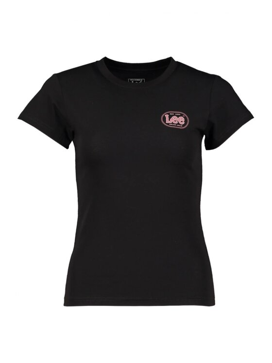 Lee Lee T-Shirt SLIM TEE Czarny Regular Fit