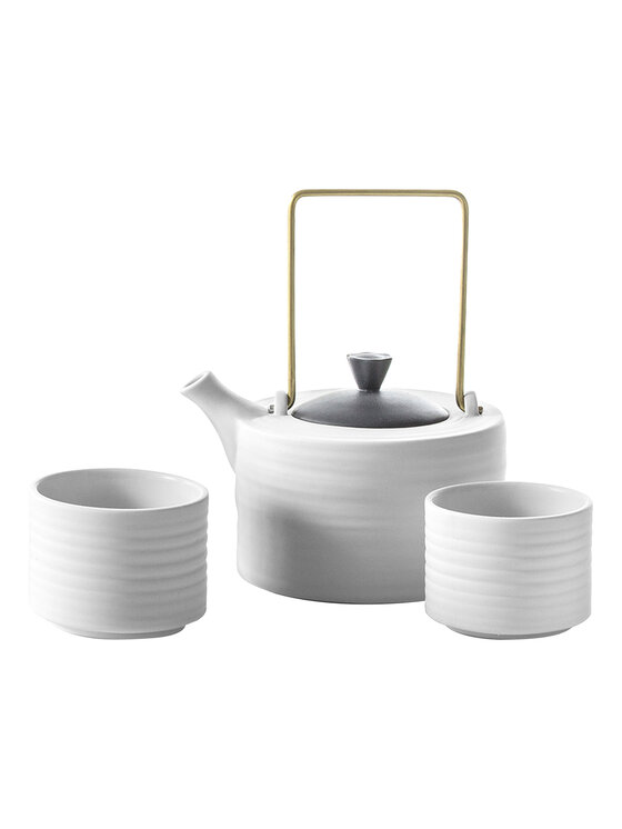 Ćmielów Design Studio Ćmielów Design Studio Zestaw do herbaty Toczony Biały