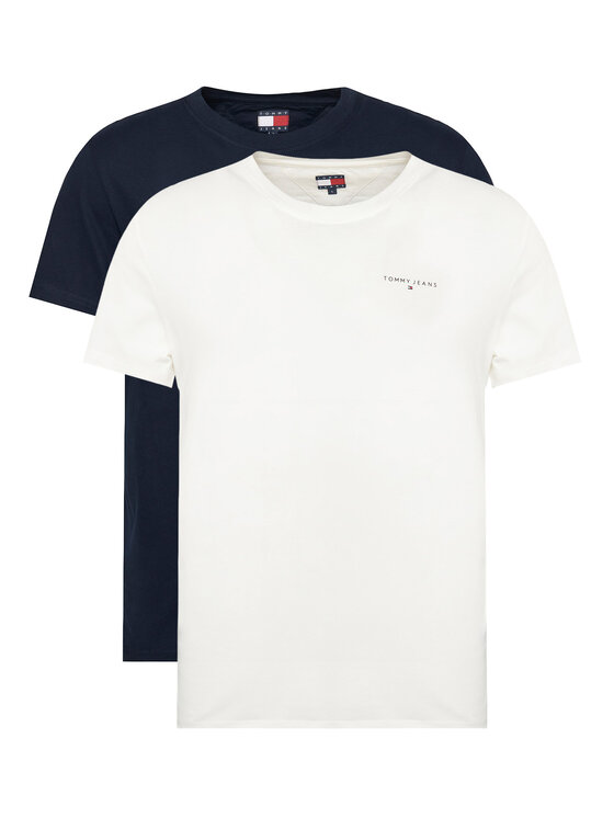 Tommy Jeans Set de tricouri Linear DM0DM22316 Bleumarin Slim Fit